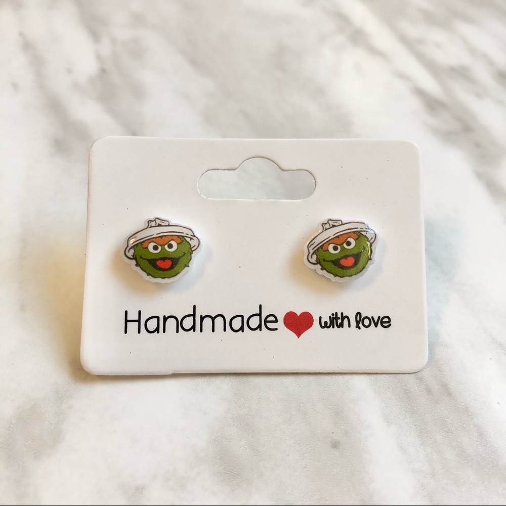🎉 New Oscar the Grouch Handmade Earrings